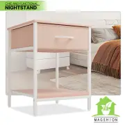 Nightstand End Table Bedside Table Fabric Dresser Storage Bedroom Organizer Bin