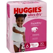Huggies Ultra Dry Nappies Girls Size 6 (16kg+) 30 pack