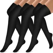 Bluemaple Thigh High Compression Socks for Women and Men Circulation(3 Pairs) Ov