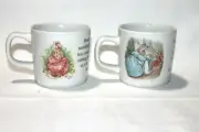 Set of 2 New Vintage Peter Rabbit Wedgwood Mugs 1993/1998 by Frederick&Warne Co.