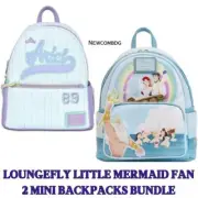 2 NWT Loungefly Mini Backpacks-Little Mermaid Bundle-Triton's Gift-Ariel Disney