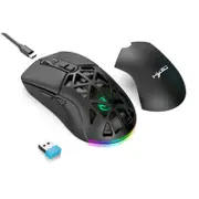 Wireless Bluetooth Mouse 2.4G Gaming Mouse Rechargeable Mouse with RGB Backlight for Laptops Tablets-Black