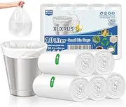 XUXRUS 10 Liter Bin Bags Small Pedal Bin Liners, 120 Count Waste Bags Strong Rubbish Bags for Bathroom, Home, Kitchen (White)