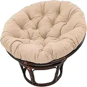 Papasan Chair Cushion,Outdoor Seat Cushion for Papasan Round Chair, Garden Swing Cushion Replacement, Soft Thicken Comfy Hanging Basket Round Chair Pad(Khaki,120x120cm)