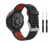 Garmin Forerunner 25 230 / 235/235Lite / 220 / 620 / 630 / 735 compatible Watch Straps - Black and Red