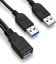 USB 3.0 Y Splitter Cable, Proxima Direct 1Feet USB 3.0 Type A Male to Dual USB Female 1 to 2 Y Splitter Sync Data Charger Cable Cord(One Side Only for Charging) (USB3.0 1F/2M)