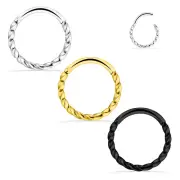 2-6PCS Hinged Rings Clicker Sleepers Braid Nose Lip Cartilage Tragus Piercing