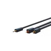 Clicktronic 3.5mm AUX to RCA Cable - 1m - Black