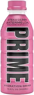 Prime Hydration Drink Sports Beverage "STRAWBERRY WATERMELON," Naturally Flavored, Caffeine Free, 10% Coconut Water, 250mg BCAAs, B Vitamins, Antioxidants, 834mg Electrolytes, Only 25 Calories per 500ml Bottle