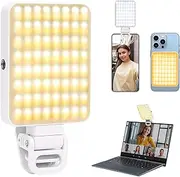 Mcbazel Selfie Light for Phone-Portable Rechargeable 128 LED Clip-on Light with 3 Adjustable Light Modes,Brightness Control,Long Battery Life,Video Calls,Vlogs and Streaming