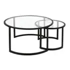 Henn&Hart 18.5" Nested Round Metal Black Coffee Table Black Bronze