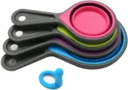 Collapsible Silicone Measuring Cups with 60Ml/80Ml/125Ml/250Ml - 4 Piece Set Kit
