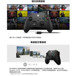 Microsoft 微軟 XBOX 原廠無線控制器+USB-C 纜線(磨砂黑)/搖桿/特價/全新/360