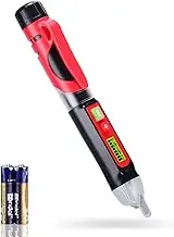 Wintact Non-Contact AC Voltage Detector Pen, 12V-1000V/48V-1000V Dual Range, High/Low Adjustable Sensitive, Live/Null Wire Breakpoint Tester with Flashlight, LCD Flashing Audible Buzzer Alarm