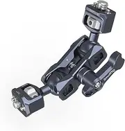 SMALLRIG Dual Ball Heads Magic Arm with a 1/4"-20 Screw and a 3/8"-16 Locating Screw for ARRI, Max. Load 6kg, Only 90g, Made of Aluminum Alloy and Stainless Steel - 3874