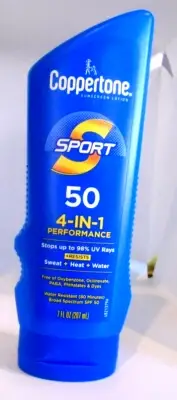 Coppertone Sport Sunscreen Lotion, 4-In-1 SPF 50, 7 fl oz EXP 2026