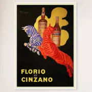 Galrie Florio Cinzano Vintage Italian Aperitif Advertising Poster - Art for Your Home, White Frame, A0 84 x 119cm (33 x 47inch)