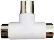 TV Antenna Splitter 1 Male to 2 Female PAL Wall Plug Double Adapter Connector | (1 Pack)