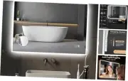 Led Mirror for Bathroom, 40x32 Inch Lighted Mirrors with 10X Magnification and