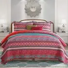 NEWLAKE Cotton Bedspread Quilt Sets-Reversible Patchwork Coverlet Set, Stripe...