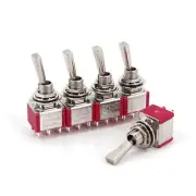 5Pcs SH T8011-U Flat Handle 6Pin ON-ON DPDT 2-Position Mini Toggle Switch