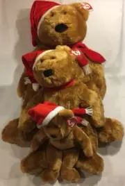 Ty Beanie Buddy 1997 Holiday Teddy Collection X-Large, Large, And Buddy NWT