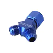 Aeroflow Y-Block Female Swivel 1 X -10 AN Inlet To 2 X -8 AN Outlets Blue