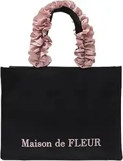 Maison de FLEUR(メゾン ド フルール) Tote Bag, Ribbon Pattern, Jacquard Square Tote S Bag