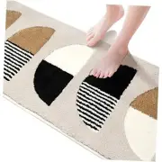 Boho Bathroom Rugs Runner Non Slip Machine Washable Bath Mat Half Circle Bath