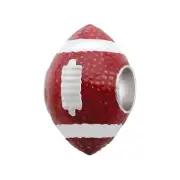 Persona Sterling Silver Brown Red American Football Touchdown European Charm NIB