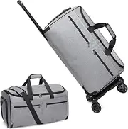 [Bukere] Garment Bag with Wheels, Grey, Carry-on, Rolling Garment Bag