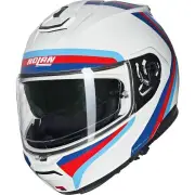 N100-6 Assoluto 347 White Blue Red Light Blue Metal Flip Up Helmet