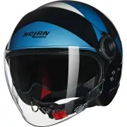 N21 Visor 06 Tangente 353 Black Blue Silver Glossy Jet Helmet