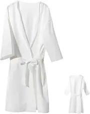 [Ipetboom] Quick Dry Disposable Robe Towelling Bathrobe for Women Spa Wraps Skirt for Hotels Beauty Salons White