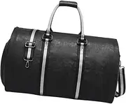 [Oshhni] Garment Bag, Water Resistant Overnight Bag, Luggage Bag, Garment Duffel Bag, Black