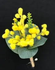 Australian Native Flowers Groom Buttonholes Rustic Buttonhole Golden Wattle Fake