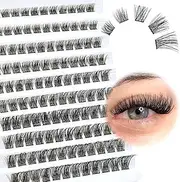SLSXNL Lash Clusters Eyelash Extensions D Curl Natural Eyelash Clusters 8-16MM Wispy Cluster Lashes 8mm 10mm 12mm 14mm 16mm 120pcs False Eyelashes Thin Band