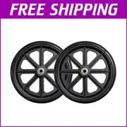 High-Quality 8" Rubber Caster Wheels for Wheelchairs & Mobility Aids, 1 Pair