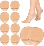 [FBIEE88TR] Toe Topper Socks - 10 Pairs No Show Liner Half Socks for Flats, Invisible Ballet Socks with Padding Cushion, Hidden Toe Covers Socks for Women