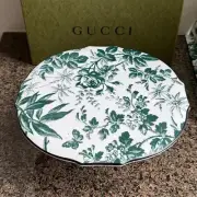 GUCCI Herbarium Cake Stand Plate Richard Ginori 1735 Green white porcelain
