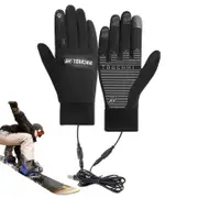 Usb Heated Gloves Waterproof Rechargeable Touchscreen Skiing Gloves For Men S
