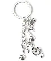 [Guqqeuc] Music Note Keychain Charms for Women Men Mucis Keychains Keyfob for Boys Girls Music Themed Gifts for Teens Birthday Xmas Gifts for Friend Family