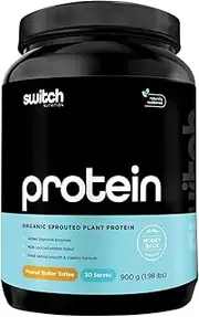 Switch Nutrition Protein Switch Peanut Butter Toffee Organic Sprouted Plant Protein 900 g