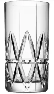 Orrefors Peak Highball Glass | Set of 4 - 12.5 Fl. Oz. | Asymmetric Design