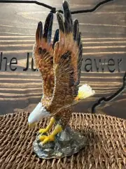 Jere Luxury Giftware Bejeweled MAJESTIC Gliding Bald Eagle Trinket Box Necklace
