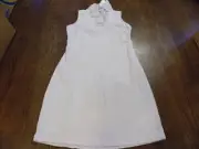 Mud Pie Solid White Sleeveless Shift Sailor Dress Ruffle Collar XS 100% cotton