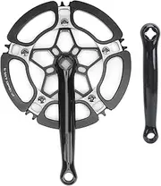 BCD 130mm Cycle Crankset Crank Arm, Aluminium Alloy 47T Single Speed Chainwheel Accessory, Lightweight Single Speed Power Crankset for Cycling