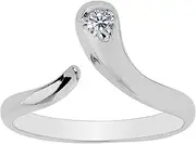 [Jewelry Affairs] Sterling Silver Snake Shape CZ By Pass Style Adjustable Toe Ring
