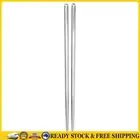1 Pair Stainless Steel Chopsticks Tableware Non-slip Food Sticks (Silver) .