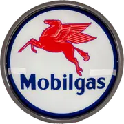 Mobilgas Mobil Fuel Petrol Bar Lighting Wall Sign Light Button White